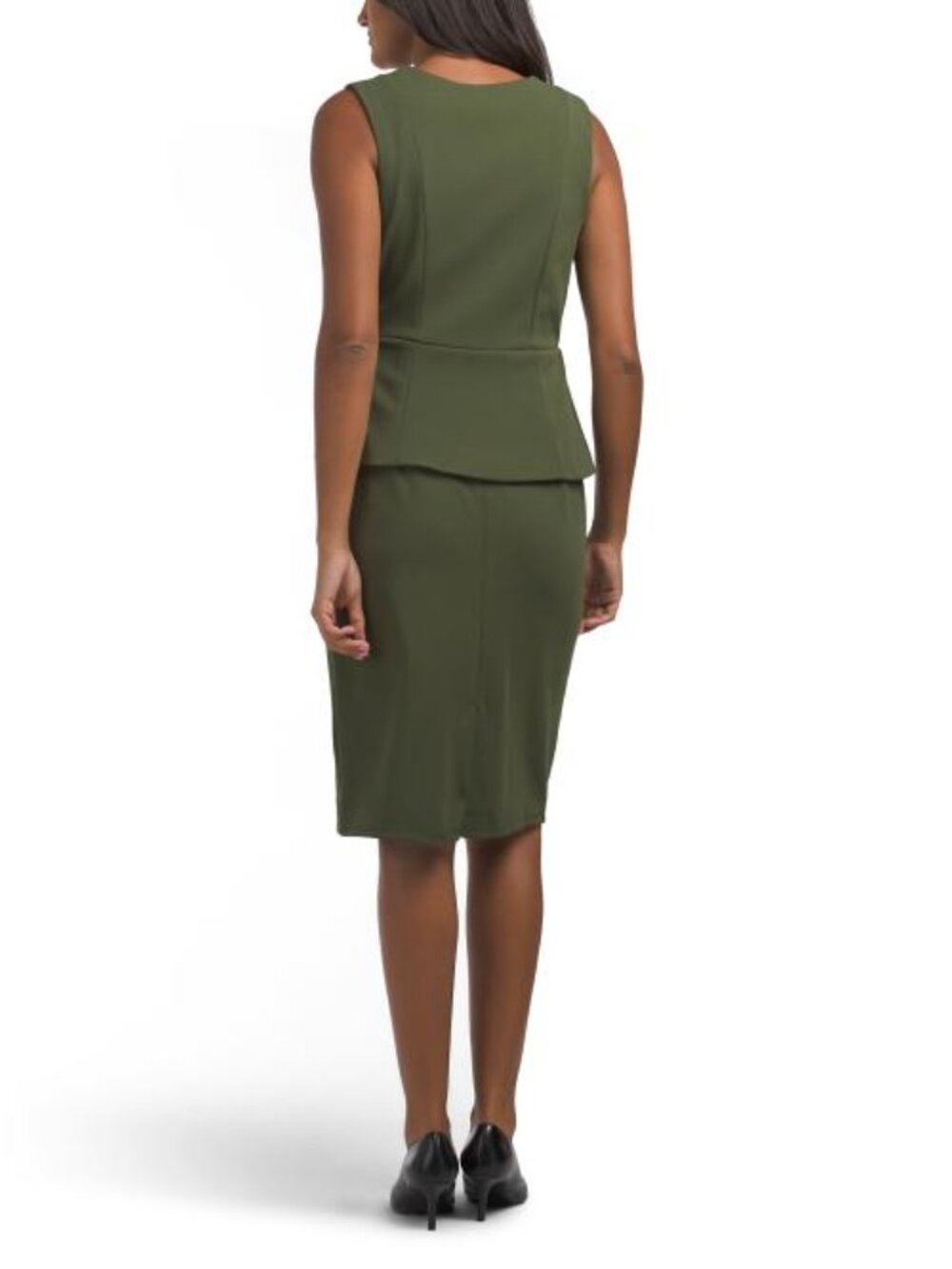 LONDON TIMES Vest Peplum Sheath Dress - Picture 2 of 3